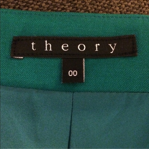 Theory Lanai teal green open front suit blazer size 00 - Picture 3 of 4